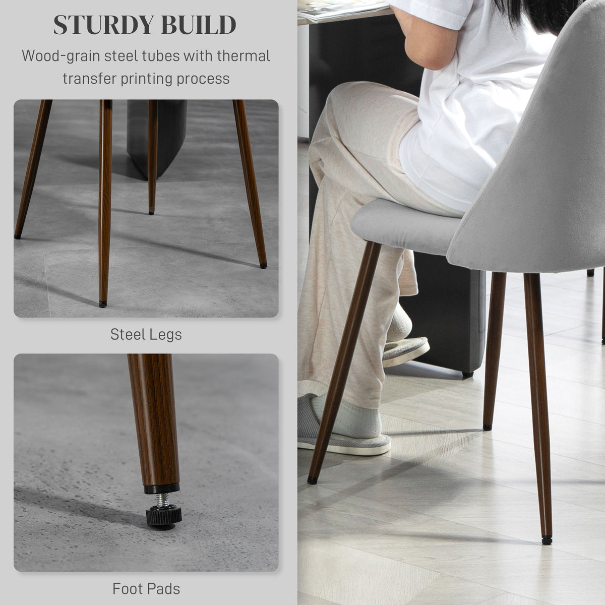 Juego de 6 sillas de comedor de terciopelo