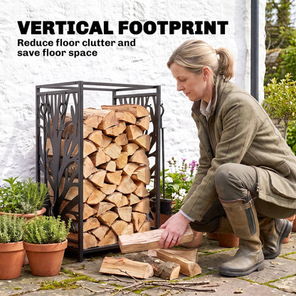 Firewood rack for fireplace with 4 tools 46 x 30 x 70 cm