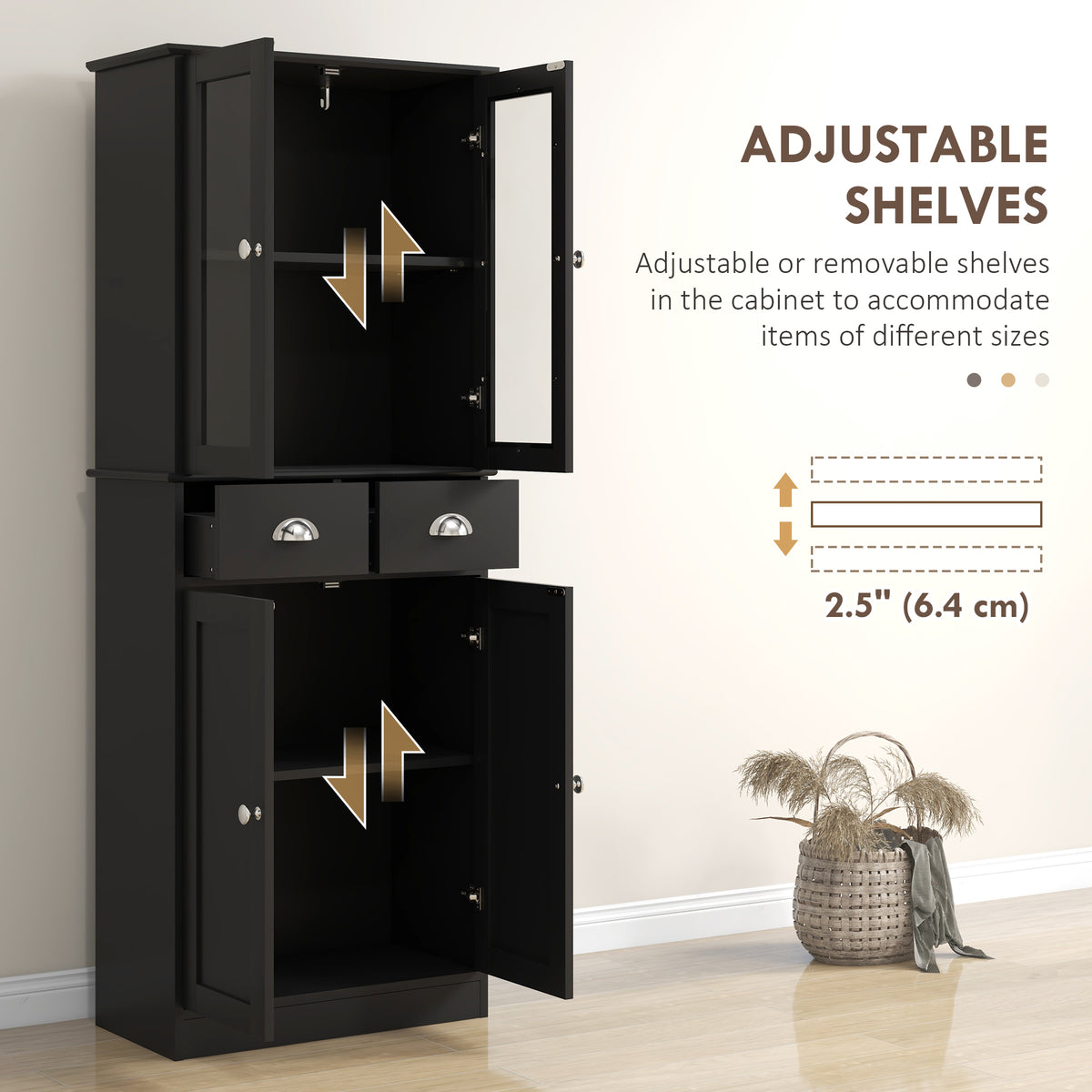 Kitchen pantry cabinet freestanding farmhouse storage