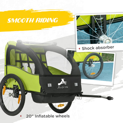 Remolque de bicicleta para dos niños con ruedas de 51 cm