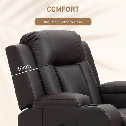 Swivel Massage Reclining Chair Faux Leather