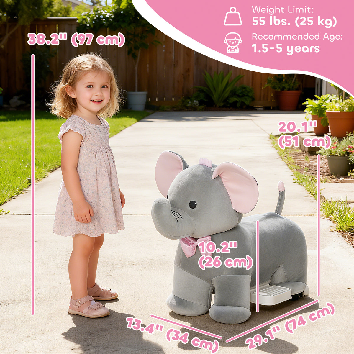 Kids Electric Elephant Ride on Toy