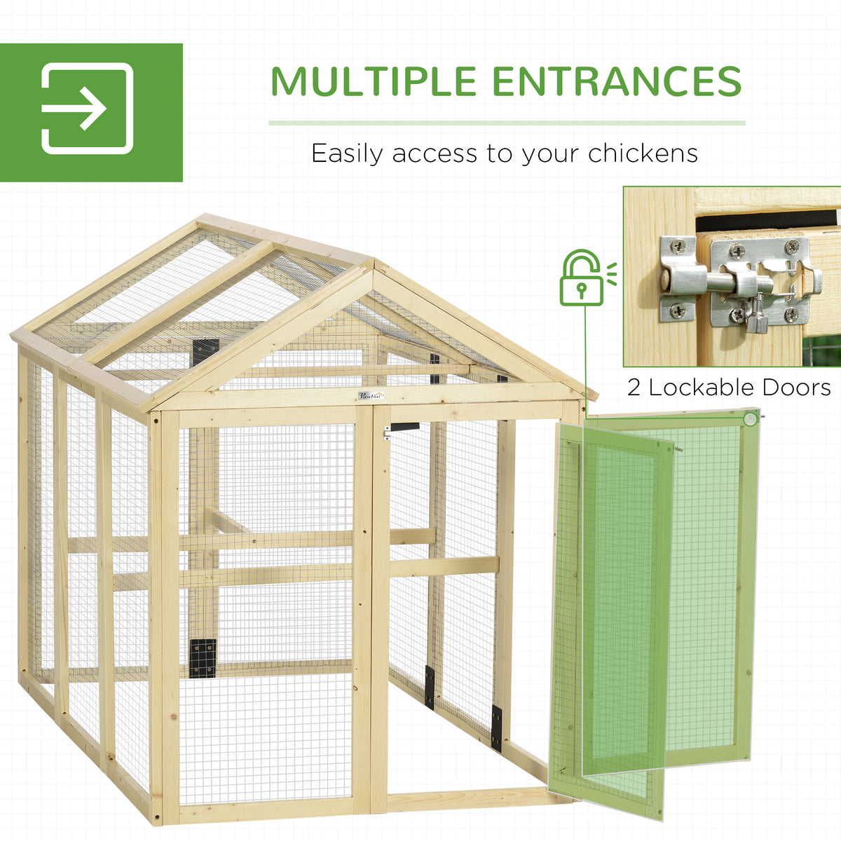 Expandable outdoor fir wood chicken coop
