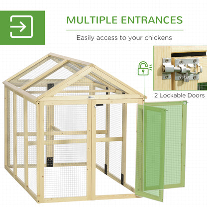 Expandable outdoor fir wood chicken coop