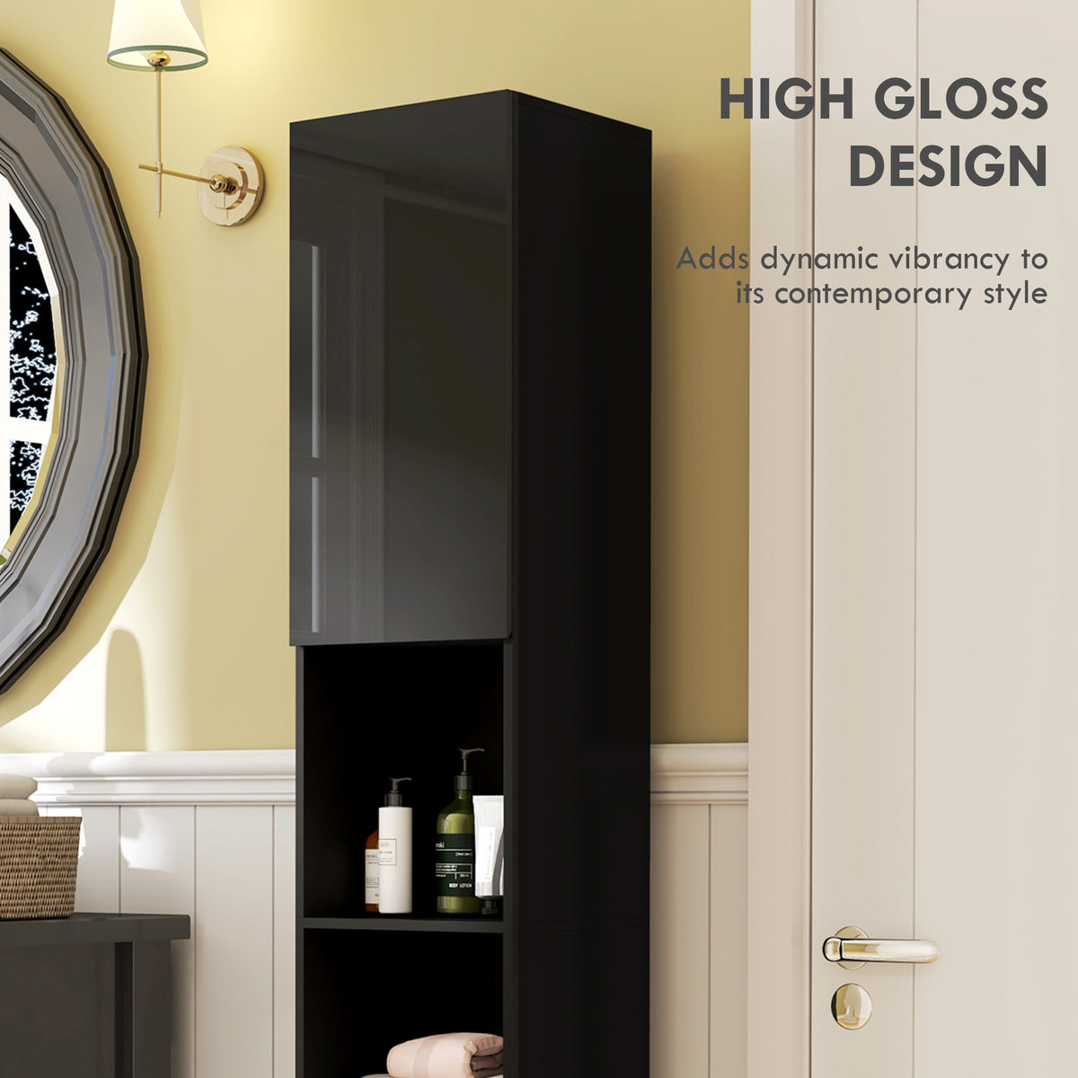 Tall narrow bathroom storage cabinet