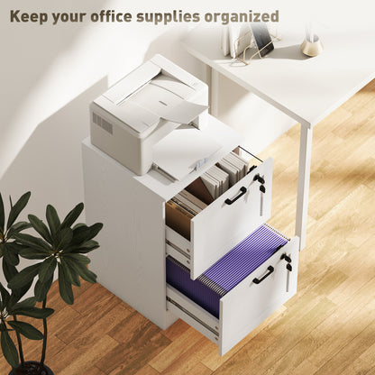 Archivador vertical de 2 cajones con cerradura de MDF