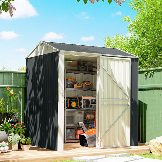Tall Outdoor Metal Storage Shed 7' x 6'