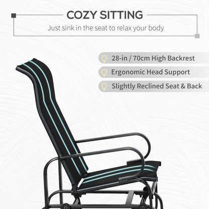 Patio Glider Chair with Breathable Mesh Fabric