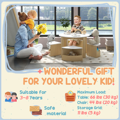 Kids Table and Chair Set with Storage — Set of 5