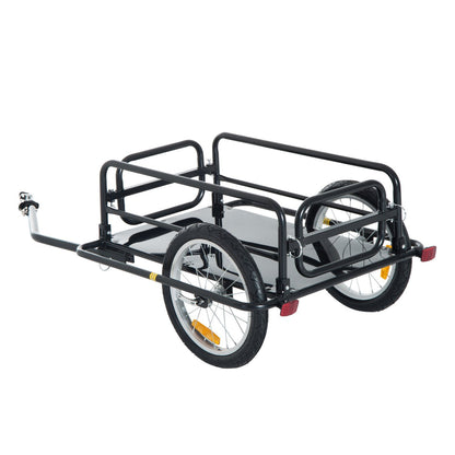 Remolque plegable para bicicleta de carga, acero robusto