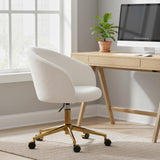 Silla de oficina giratoria y ajustable de felpa teddy