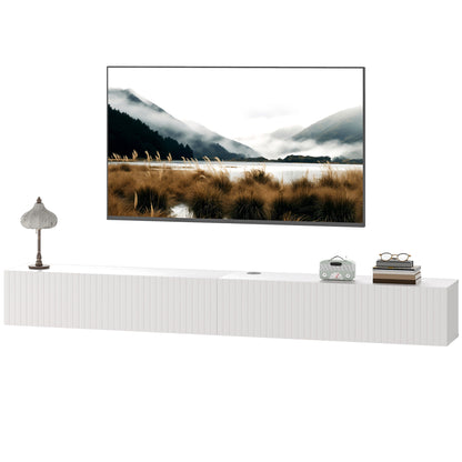 Mueble de TV suspendido con puertas acanaladas 180 cm