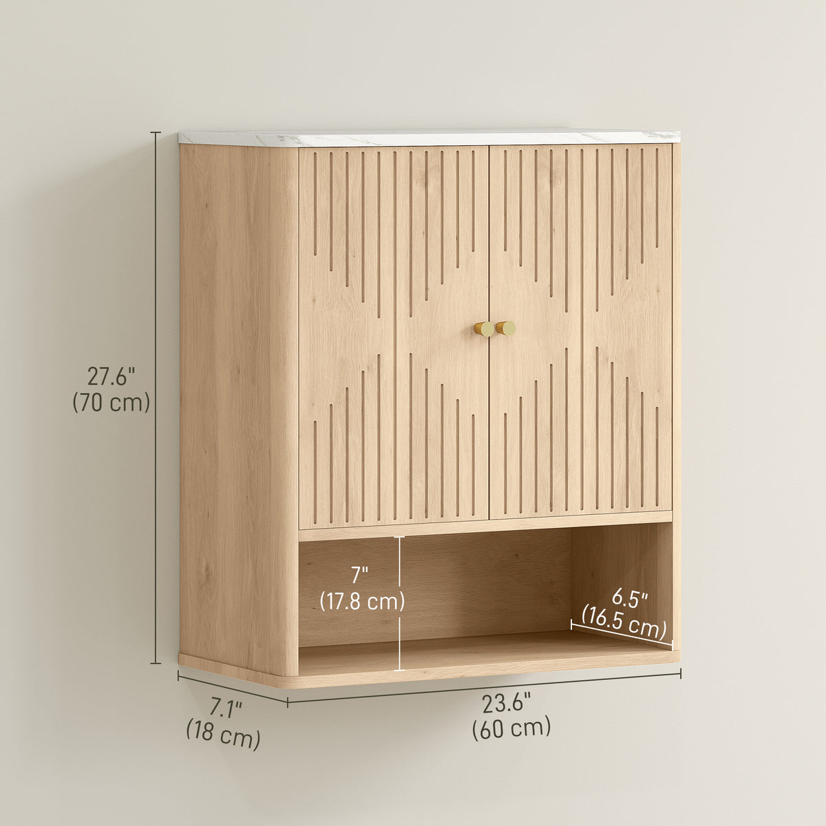Bathroom wall cabinet with adjustable shelf