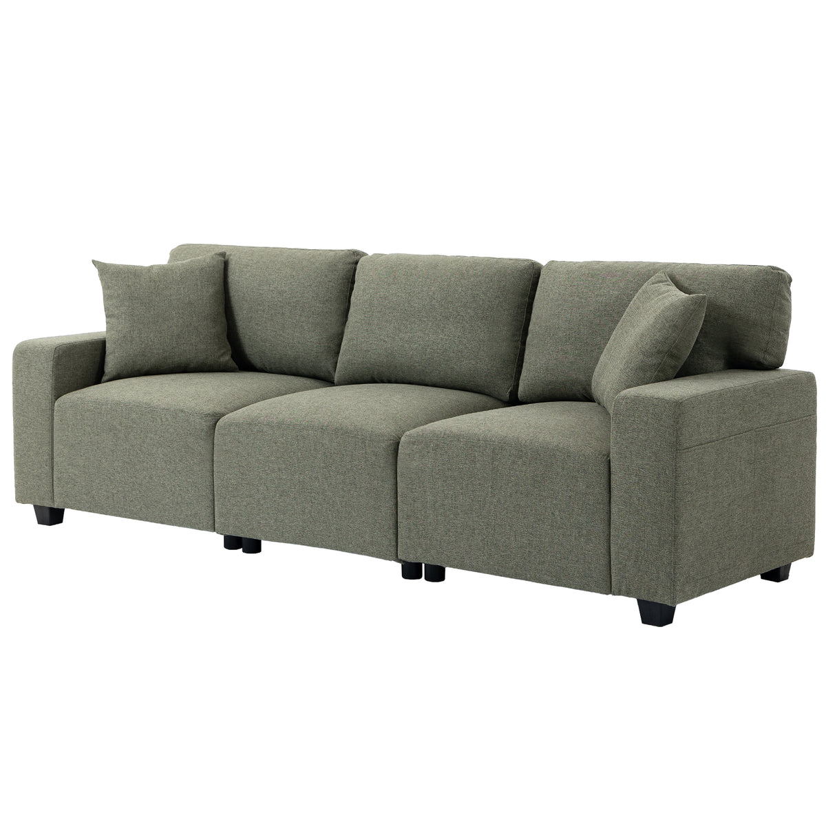 3-Seater Sofa with Side Pockets and Pocket Springs