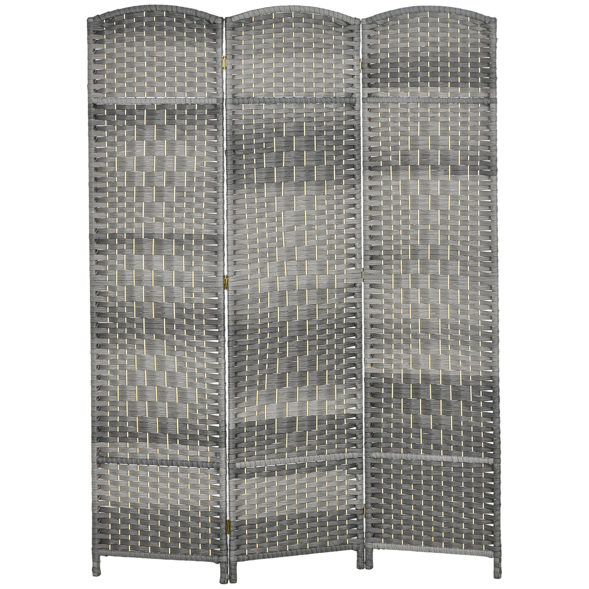 3-Panel Folding Room Divider Pine Wood Frame