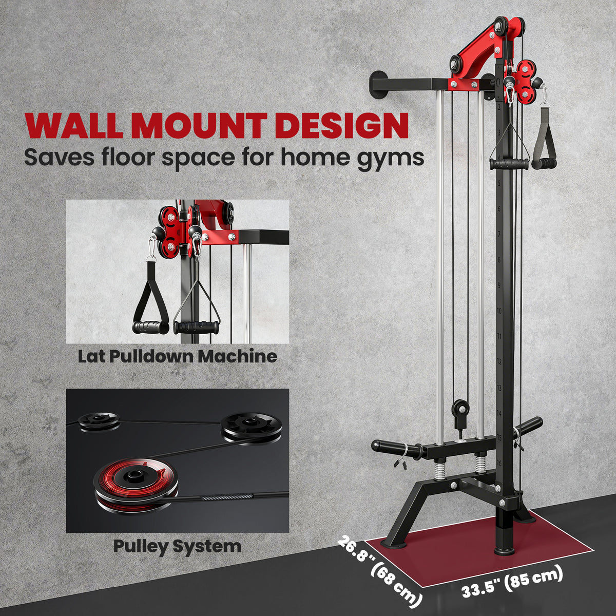 Wall Mount Cable Station Adjustable Pulley