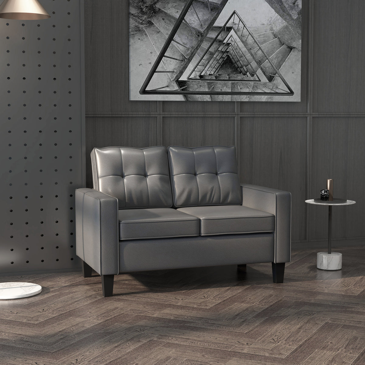 2-Seater Loveseat Faux Leather 51 inches