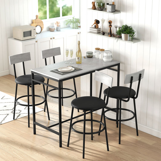 Industrial Bar Table Set — Set of 5