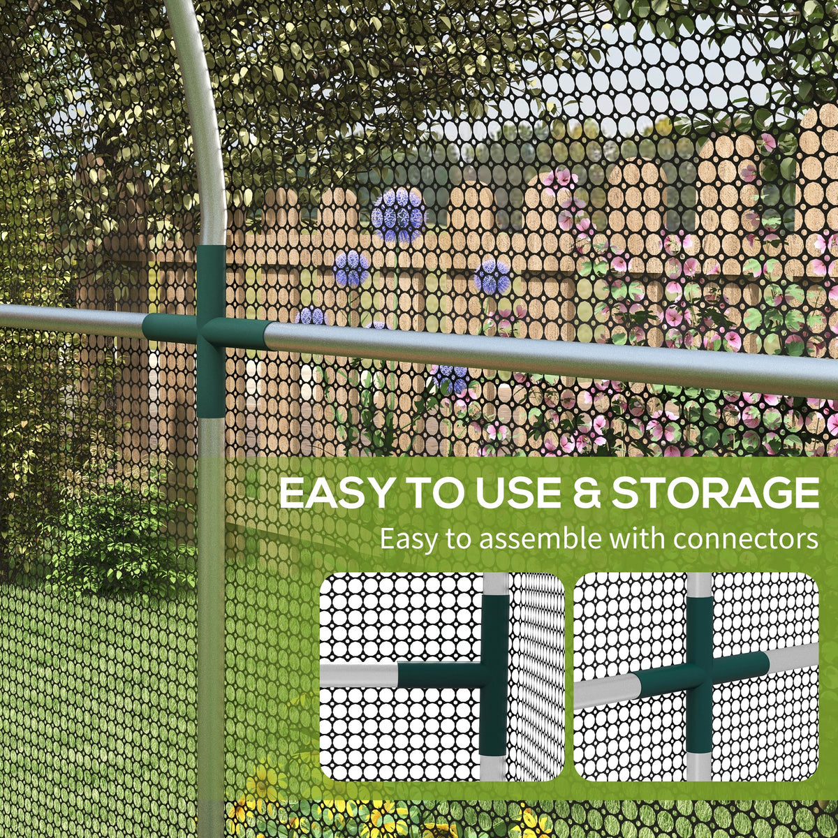 Galvanized Steel Protection Cage 120x240cm with Zippered Door