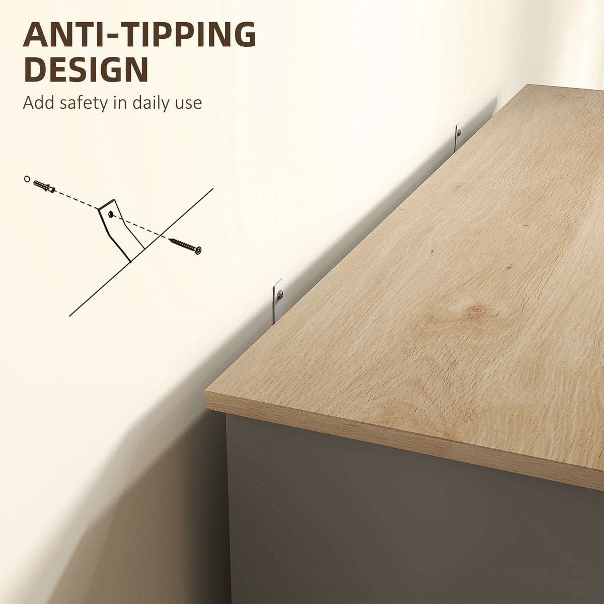 Modern Kitchen Sideboard Cabinet with Drawer and Adjustable Shelf