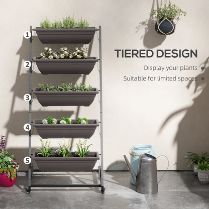 5-Tier Vertical Garden Planter with Wheels