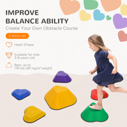 Piedras de equilibrio en forma de corazón apilables — Lote de 9