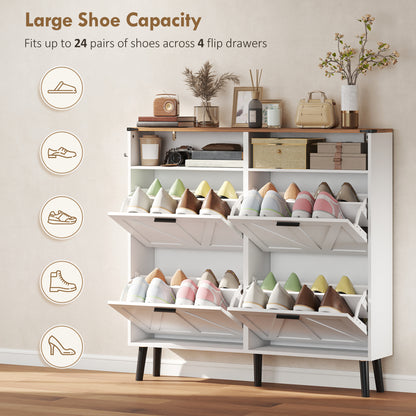 Zapatero de 4 cajones abatibles estilo granja