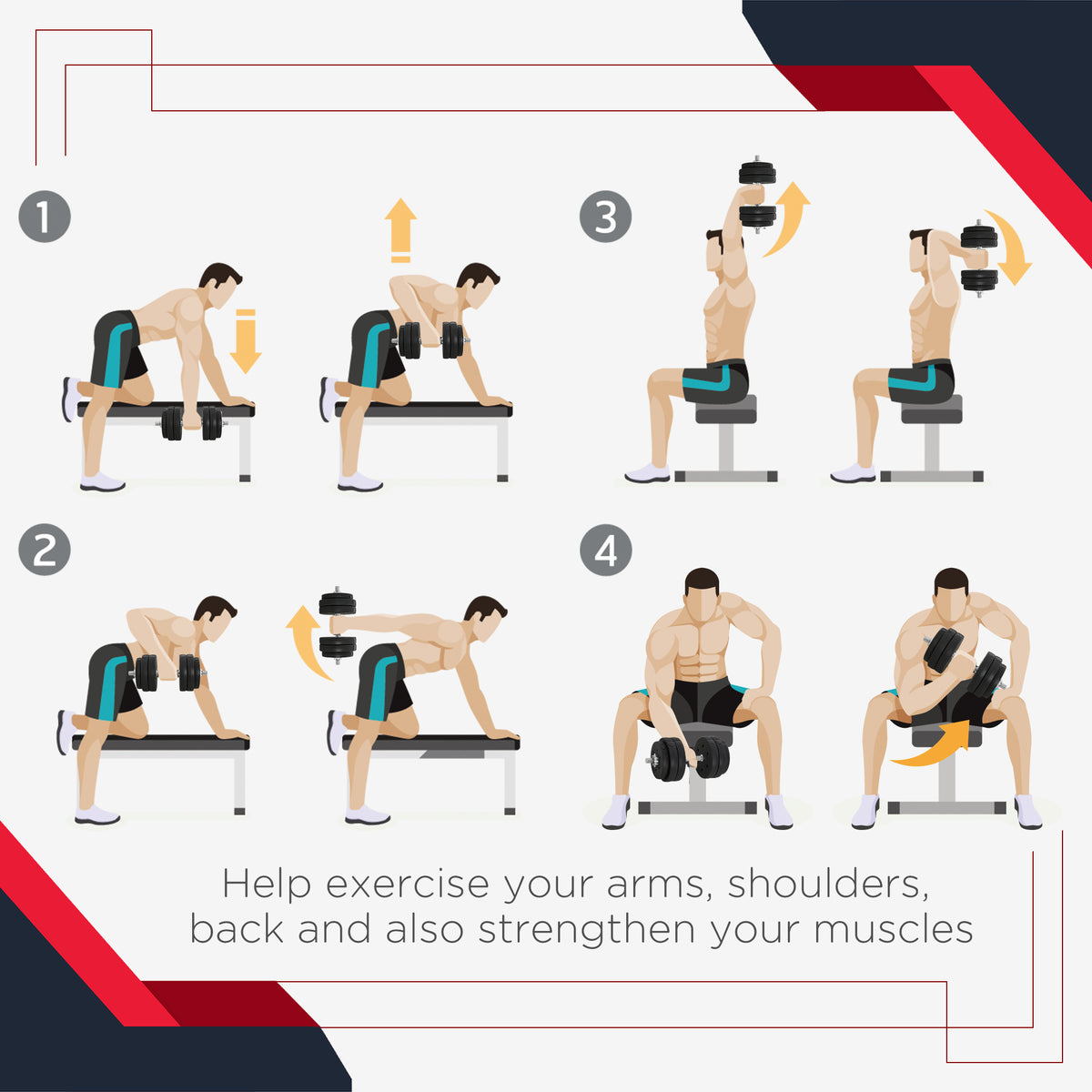 Adjustable Dumbbells 30 kg — Set of 14