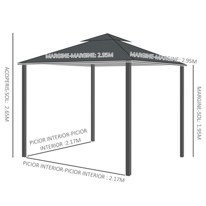 Patio Gazebo Double-Tier Roof 10 x 10 ft
