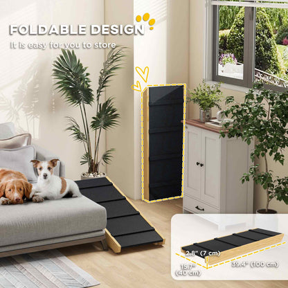 Escalera ajustable para perros de madera de pino