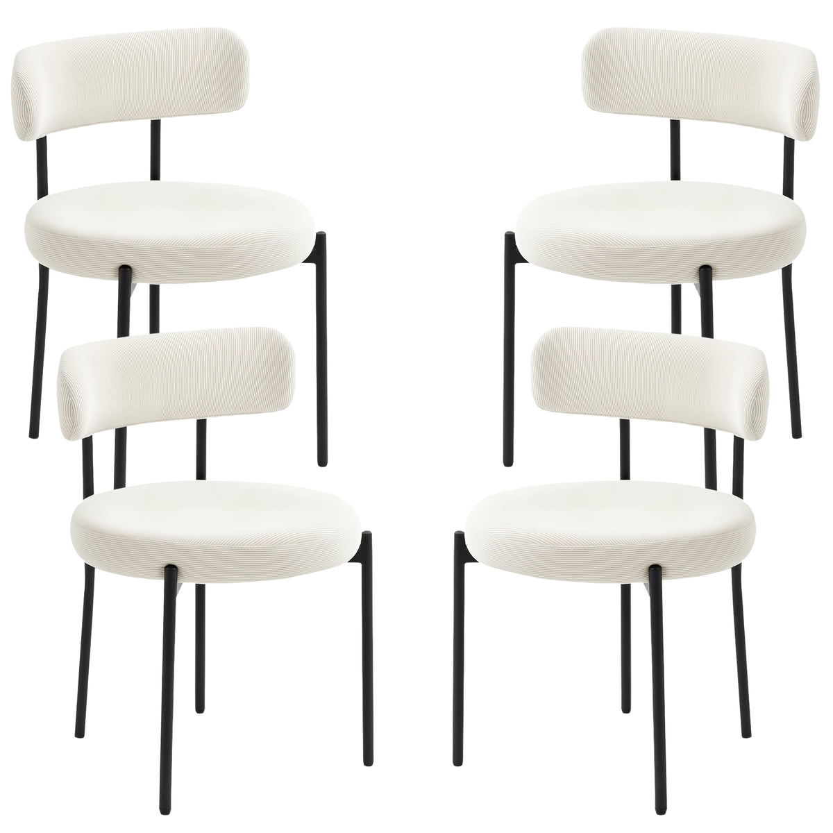 Modern Berber Fleece Dining Chairs Set of 2