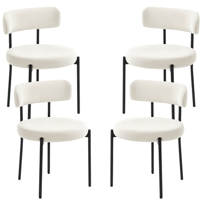 Modern Berber Fleece Dining Chairs Set of 2