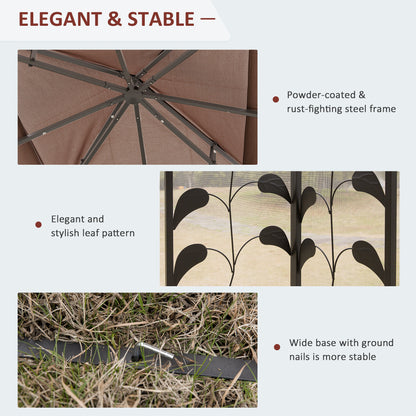 Steel Patio Gazebo Double-Tier Canopy 10x10 ft