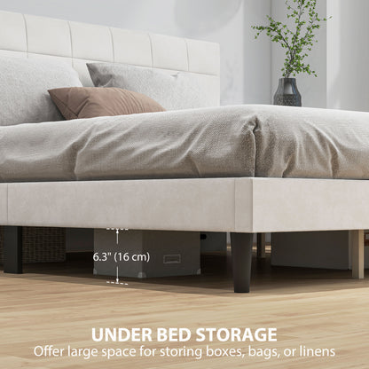 Estructura de cama queen de plataforma capitoné — 500 kg