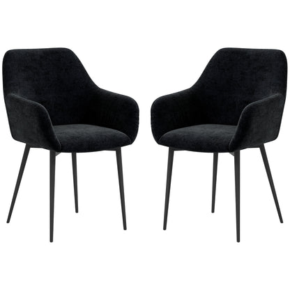 Sillas de comedor de terciopelo, lote de 2