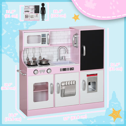 Cocina de juguete para niños con pizarra y cubitos de hielo