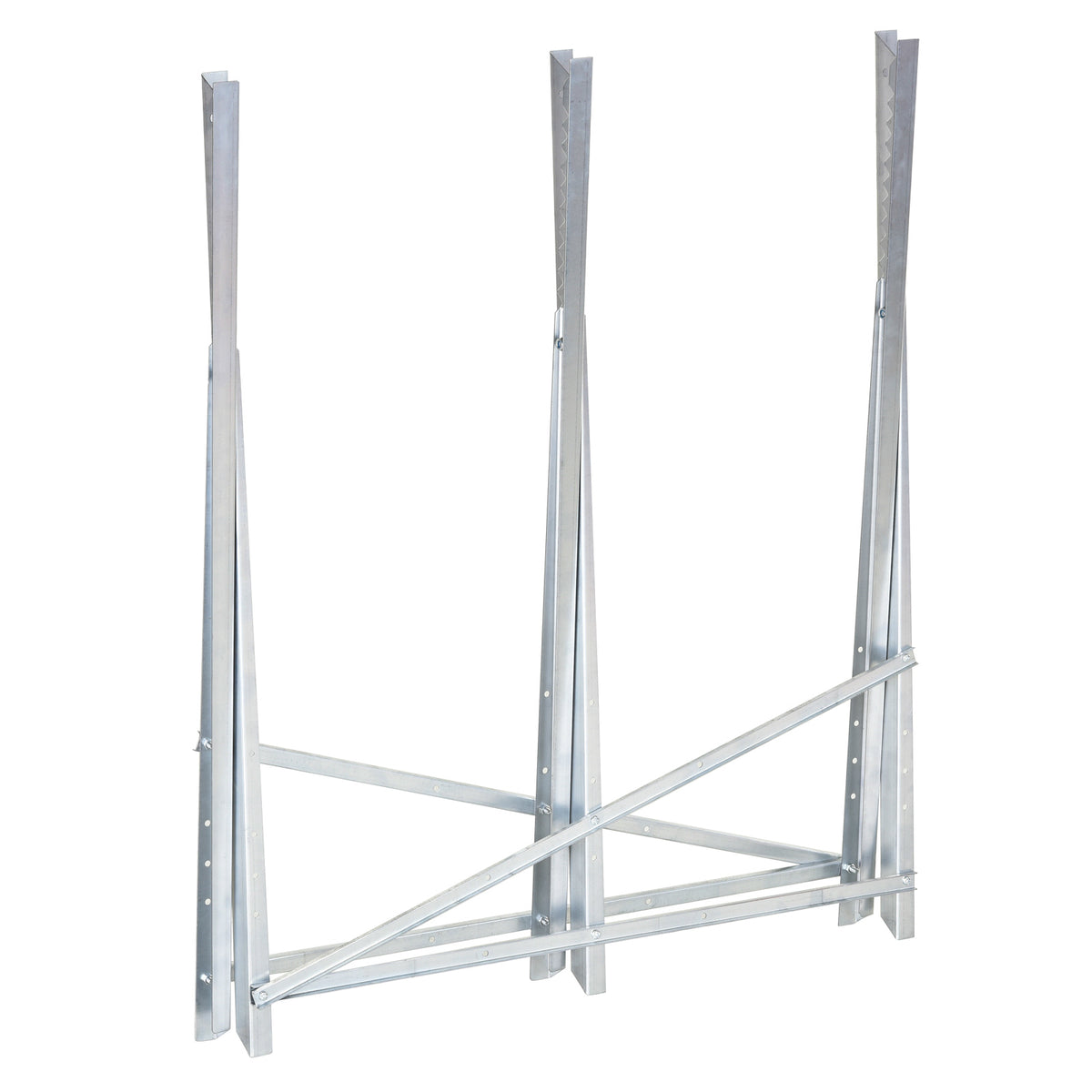 Heavy duty folding steel sawhorse