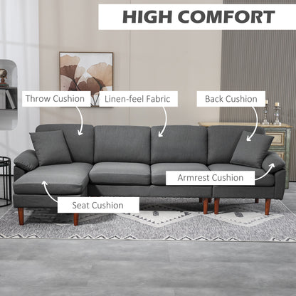 L-Shaped Sectional Sofa with Reversible Chaise Lounge
