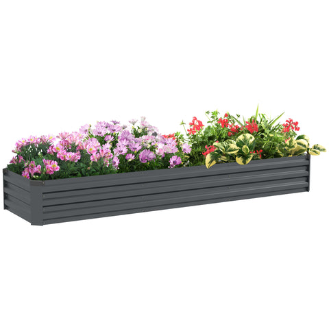 Cajón elevado galvanizado de 8'x2'x1' para jardín