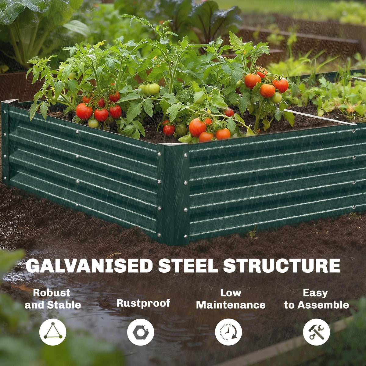 Galvanized Raised Garden Bed 365 x 120 x 30 cm