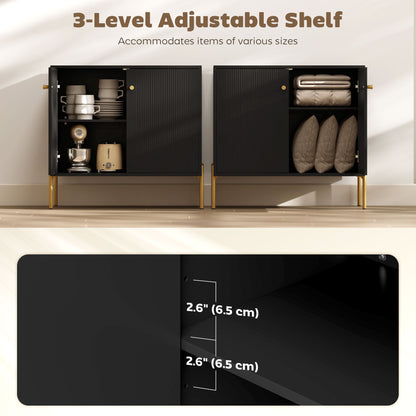 Aparador moderno con puertas acanaladas y estante ajustable