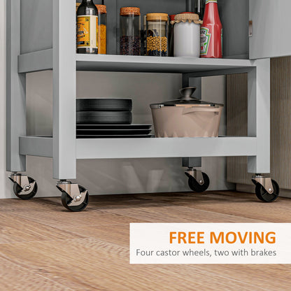Rolling kitchen island wood cart