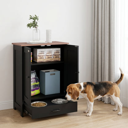 Dog Feeding Station with Adjustable Storage