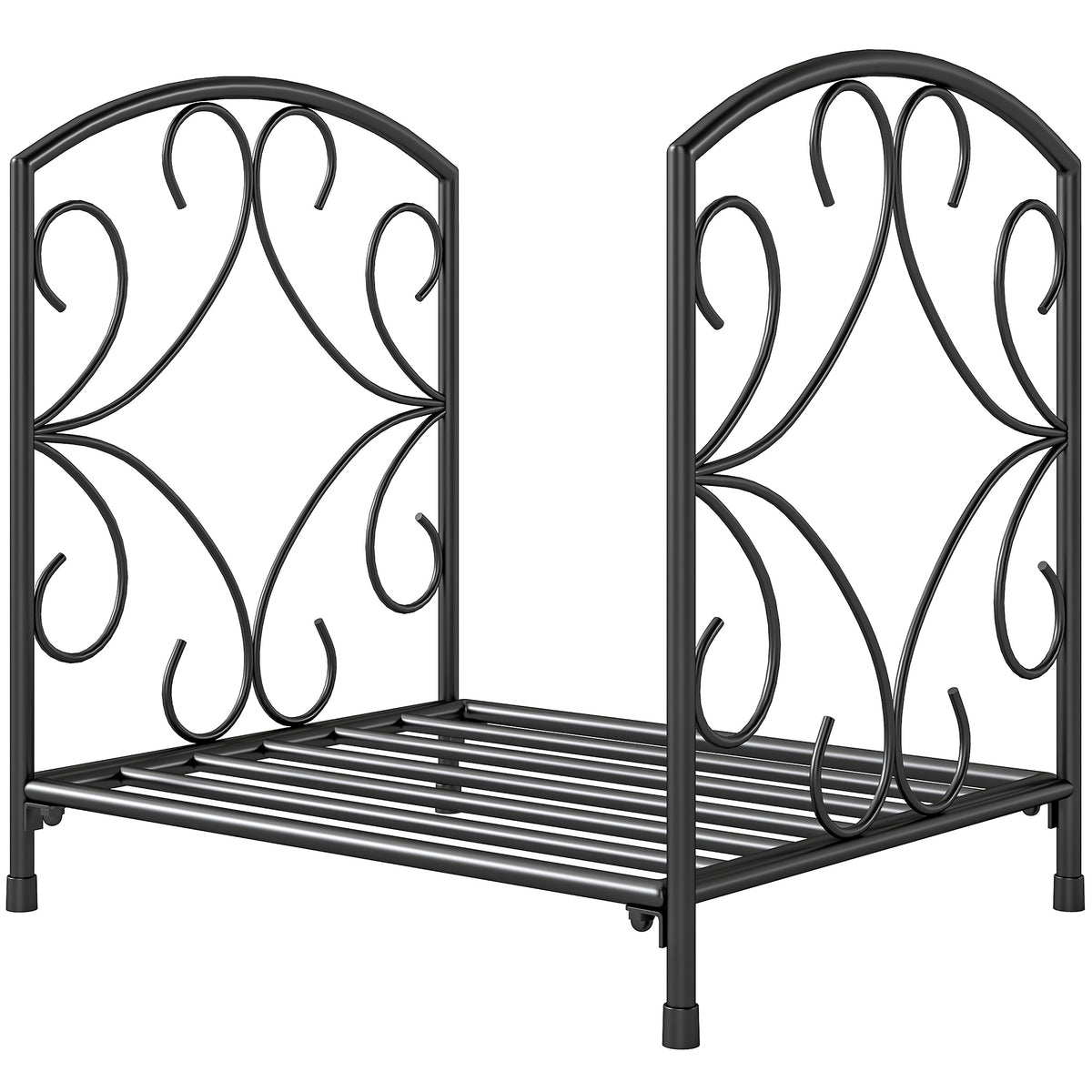 Heavy-duty metal fireplace log holder
