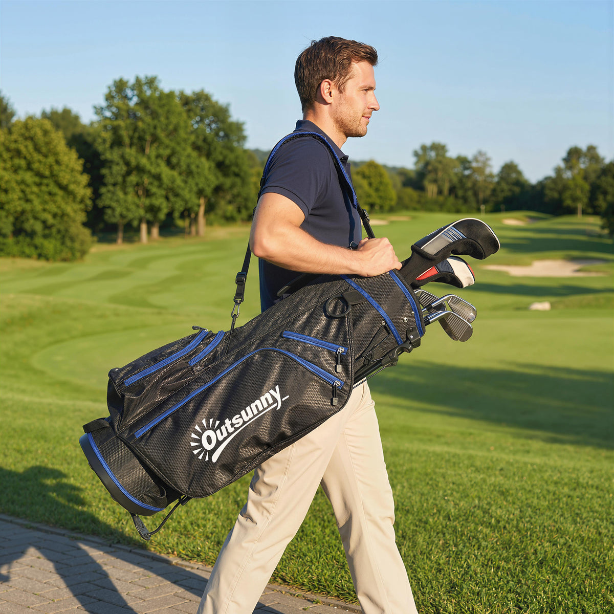Ultra-Lightweight Golf Stand Bag with 6-Way Dividers and Cooler Pocket