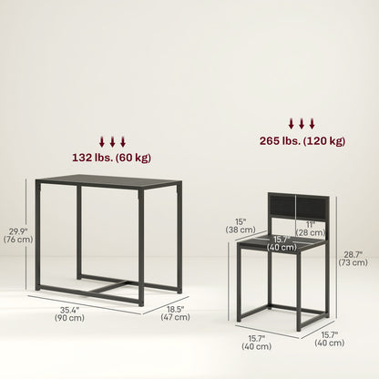 3-Piece Industrial Dining Table Set
