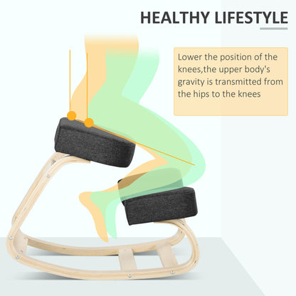 Ergonomic wooden kneeling chair for posture