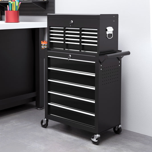 14 Drawer Rolling Tool Chest Lockable Storage Cabinet