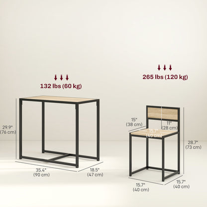3-Piece Industrial Dining Table Set