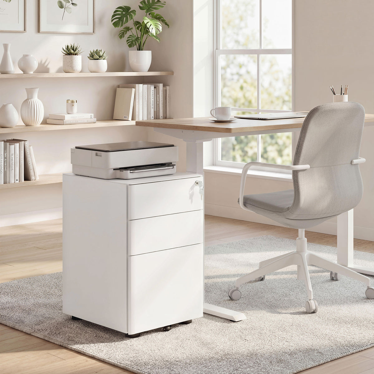 Mobile Filing Cabinet 3 Drawer with Wheels